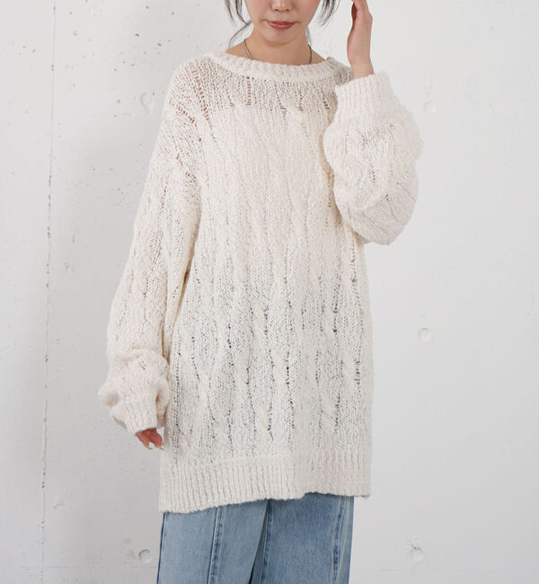 archives「スラブゆるケーブルニットプルオーバー」|ニット・セーター|