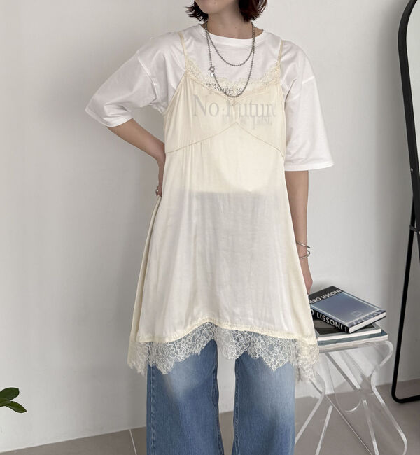 Doux archives「ヴィンテージサテンレースキャミ」|シャツ・ブラウス|