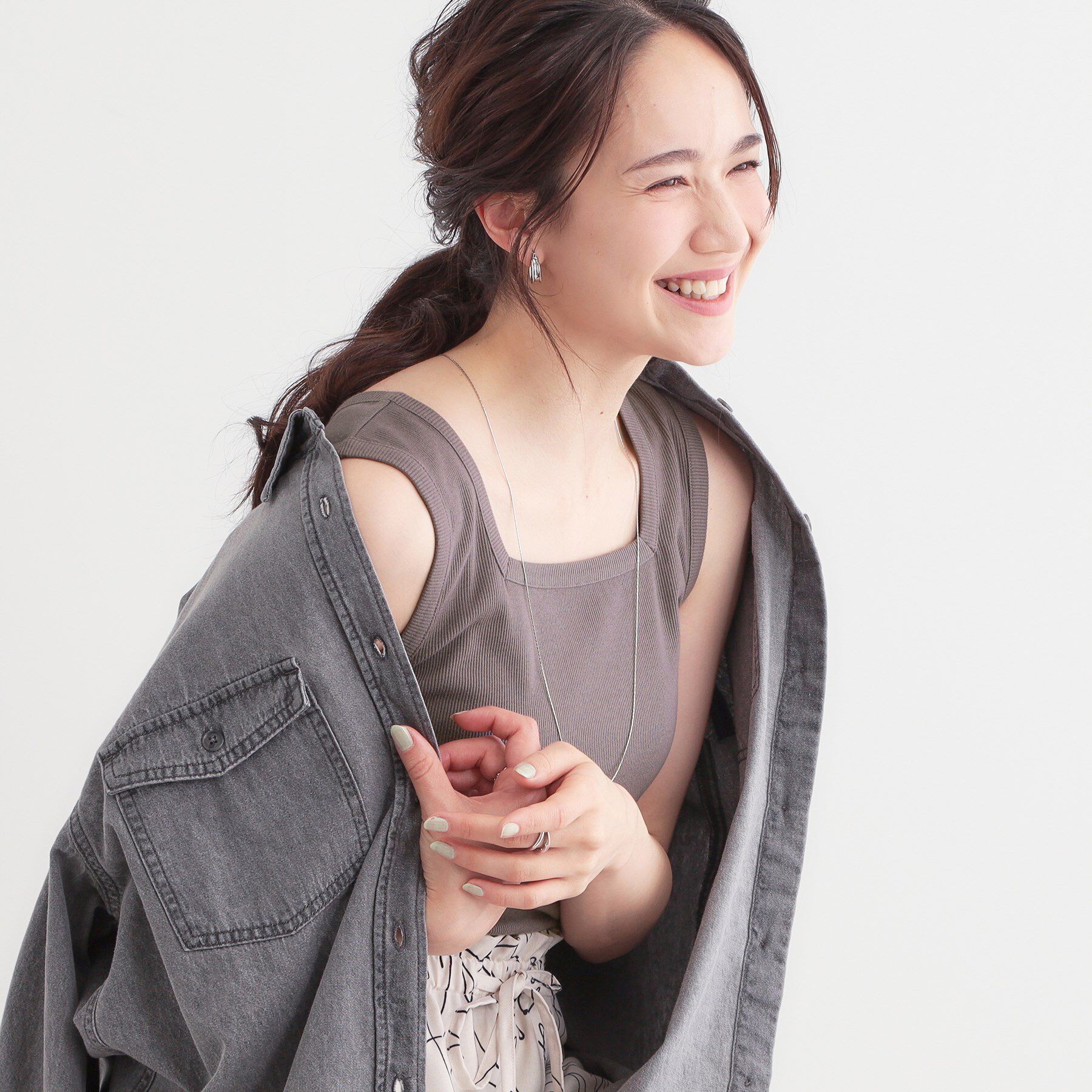 SHOO･LA･RUE「【S-LL】2WAYネック リブタンクトップ」|キャミソール|トープ(054)