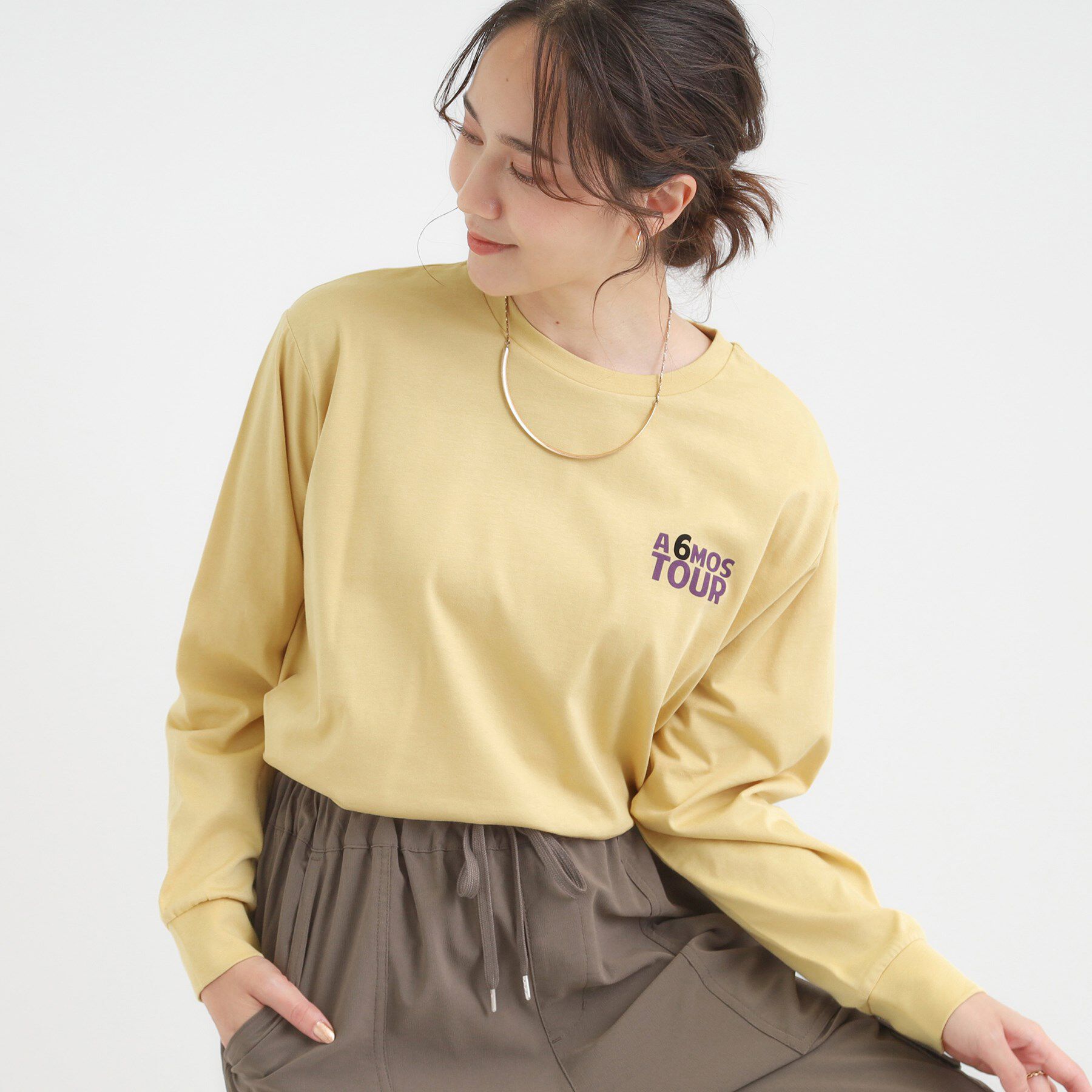 SHOO･LA･RUE「グラフィックアソート ベーシックロンT」|Tシャツ・カットソー|イエロー(731)