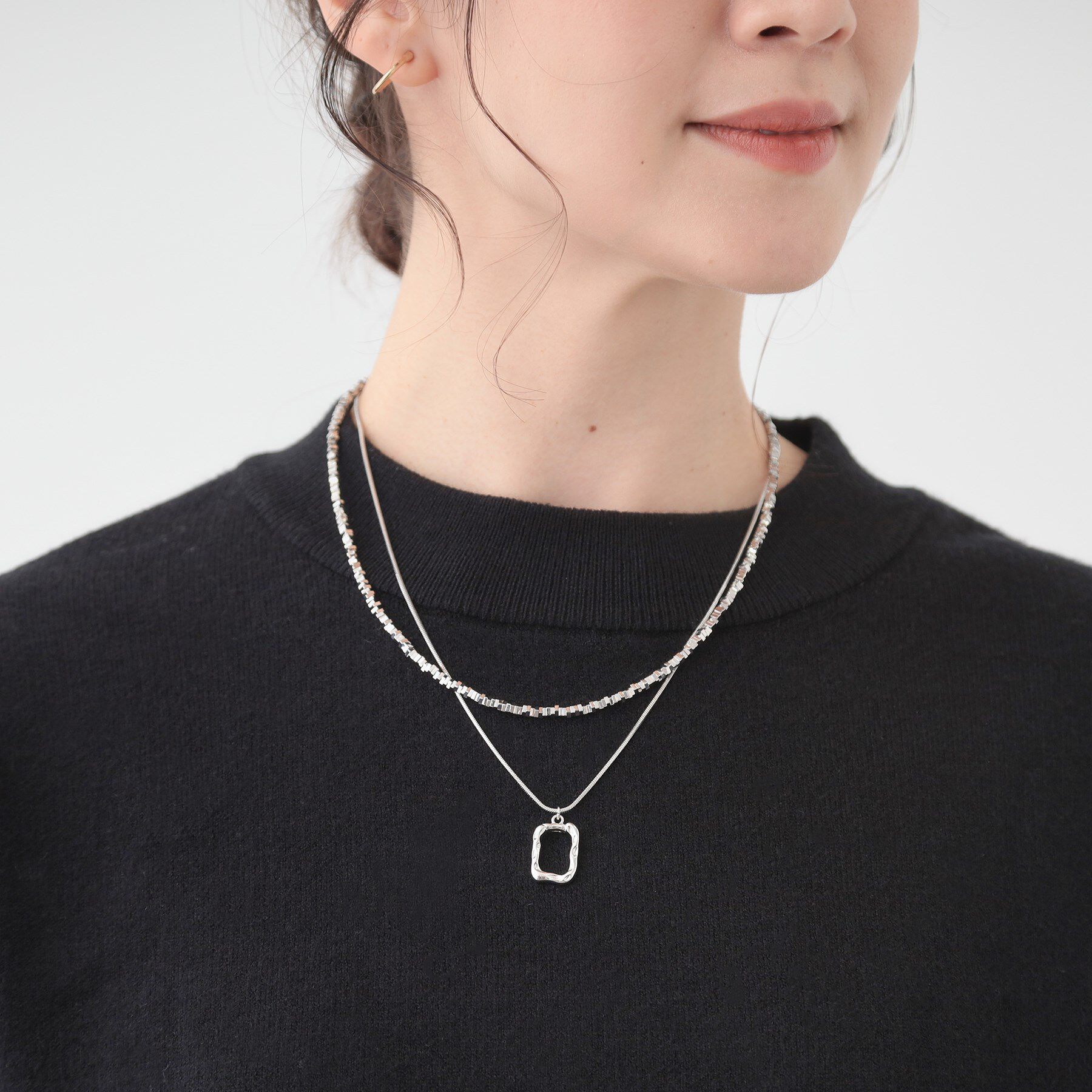 SHOO･LA･RUE「かさねチェーン2連ネックレス」|ネックレス|