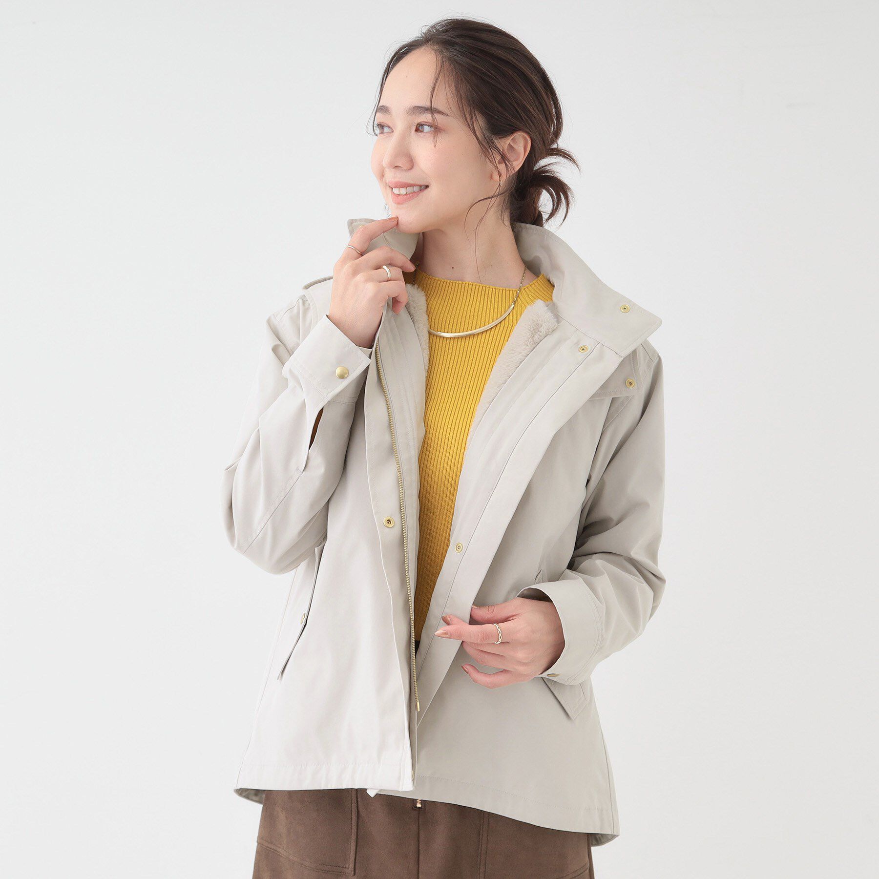 SHOO･LA･RUE「【撥水/マルチWAY】フェイクファーライナー付き 欲張りマンパ」|ブルゾン・スタジャン|