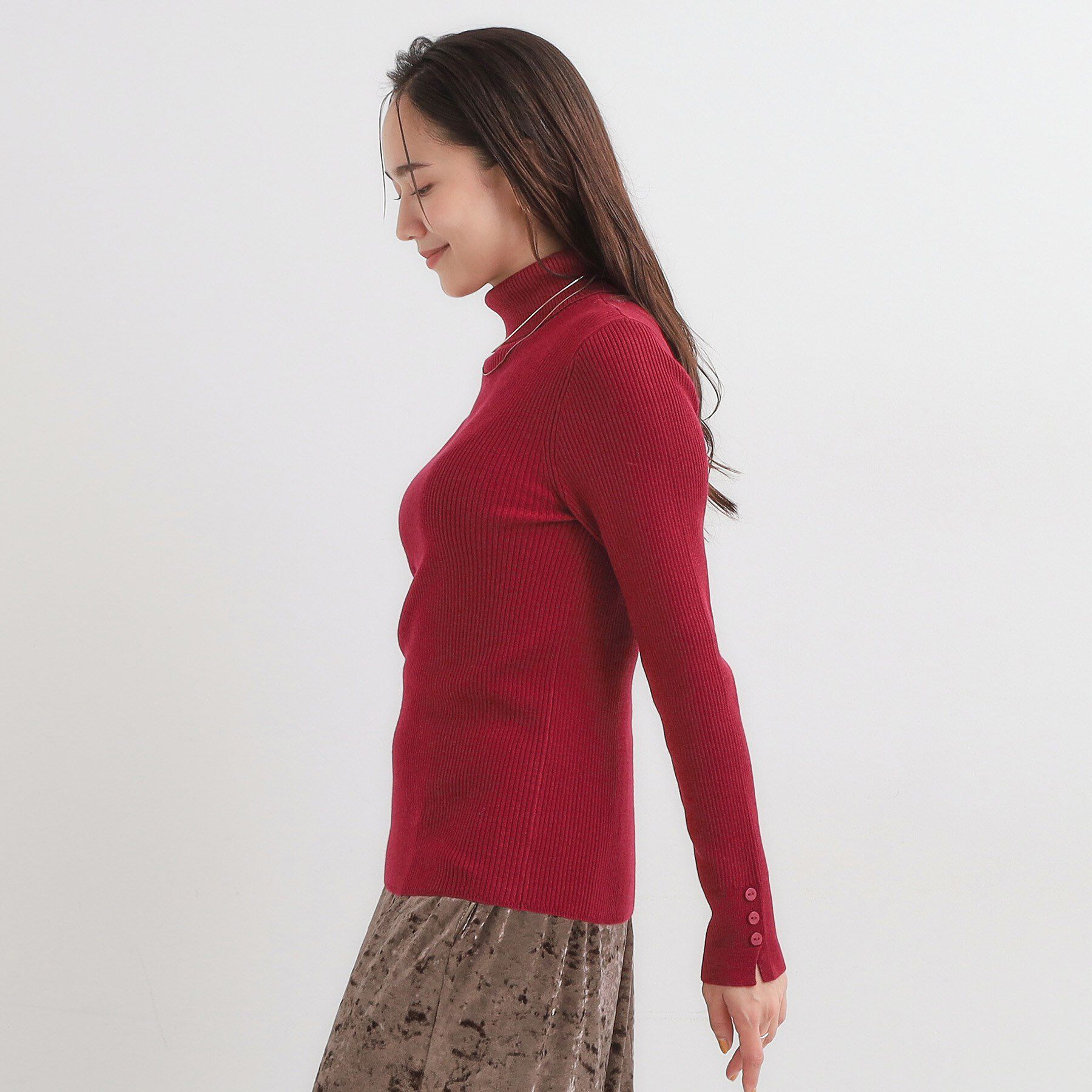 SHOO･LA･RUE「【絶妙なゆるピタ/洗濯機可】ちくちくしにくい リブタートルネック やわらかニット【CIRCRIC】」|ニット・セーター|