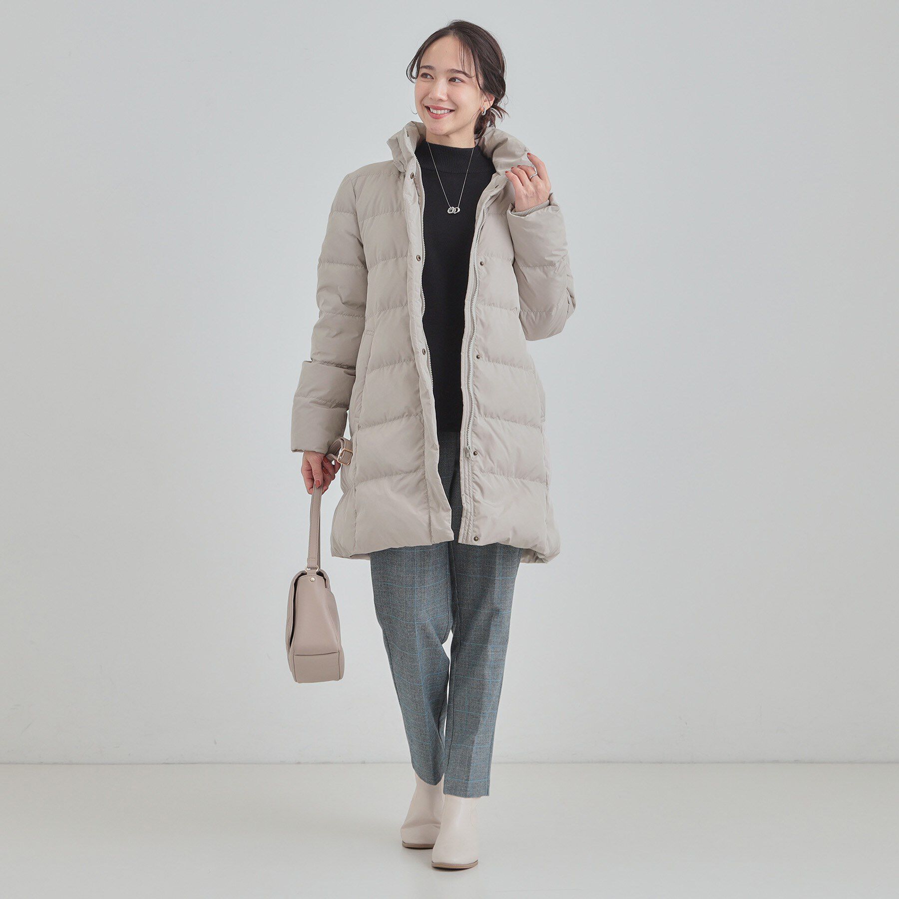 SHOO･LA･RUE「【洗濯機可/撥水】フェイクファーフード ロングダウン」|ダウン|