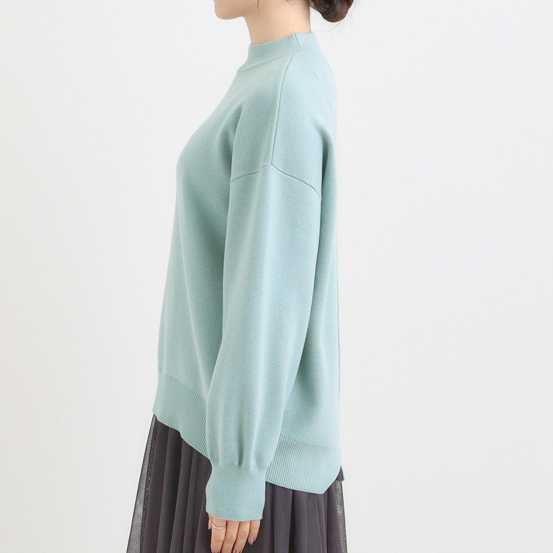 SHOO･LA･RUE「【洗える/毛玉レス】表面がきれいなハイネックバックスリットニット」|ニット・セーター|