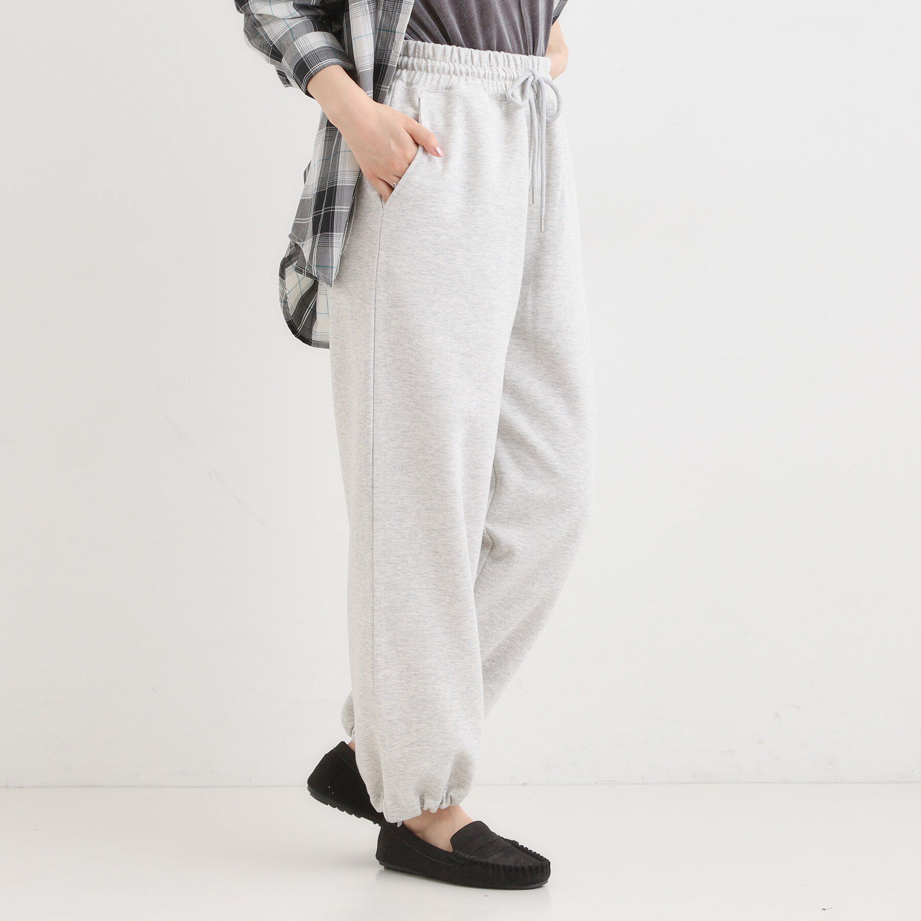 SHOO･LA･RUE「【洗濯機可/S-LL】春まで着られる ダブルフェイス スウェットパンツ」|その他|