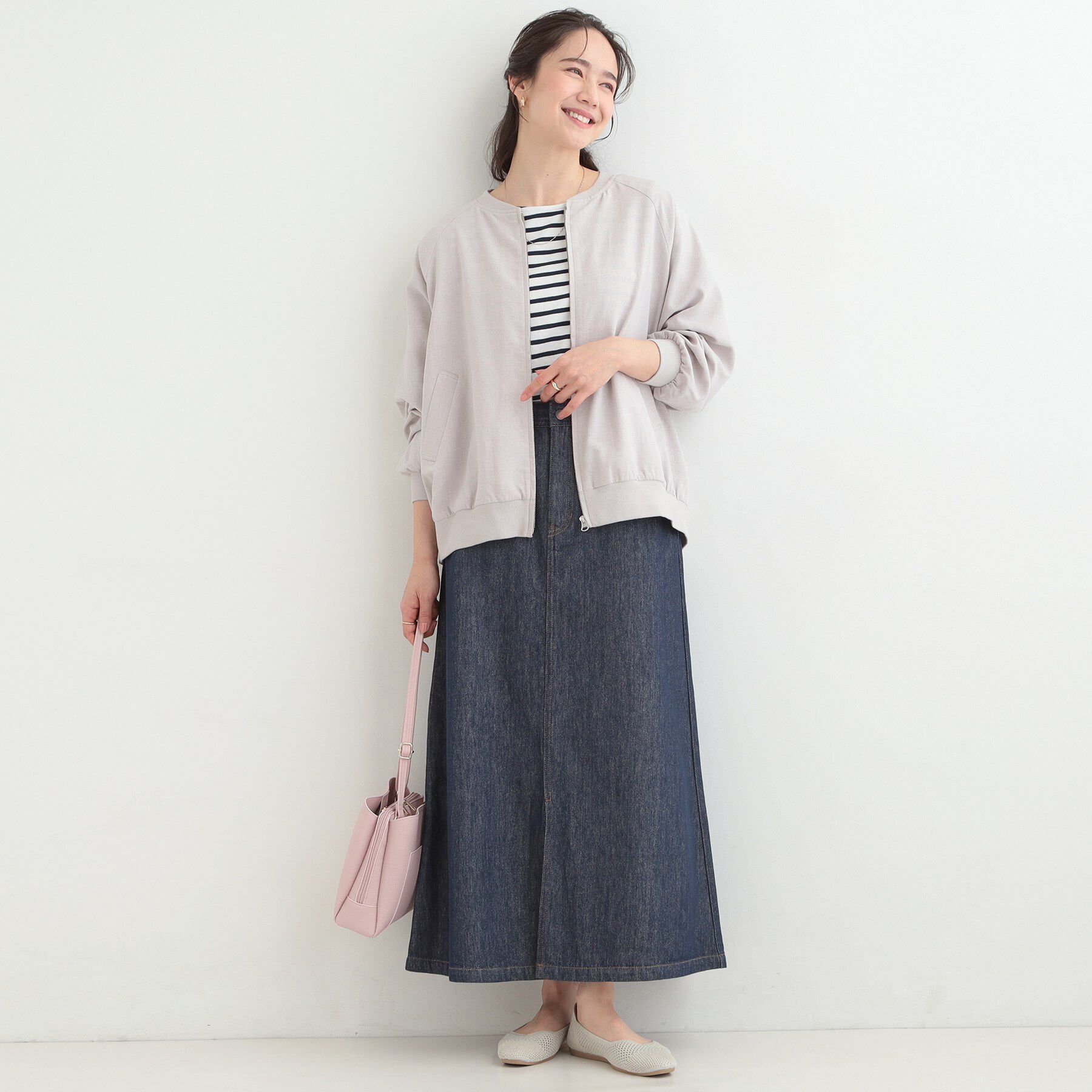 SHOO･LA･RUE「麻調リブブルゾン」|ブルゾン・スタジャン|