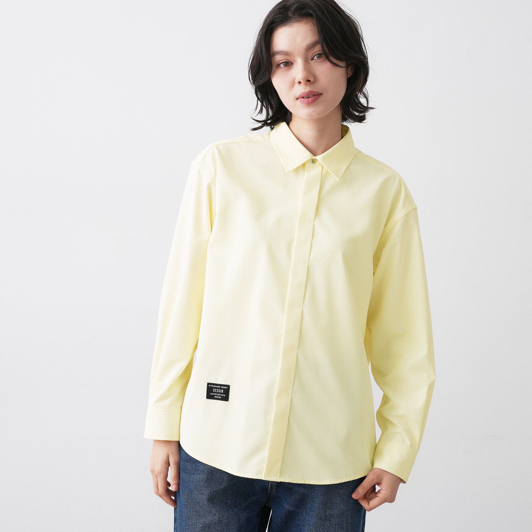 Dessin「【ユニセックス/撥水】コットンライクカラーシャツ」|シャツ・ブラウス|ライトイエロー(03