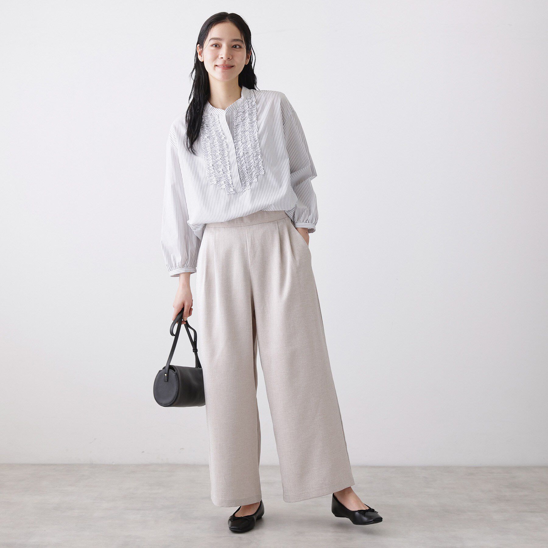 Dessin「【着映え/洗える】フロントフリルブラウス」|シャツ・ブラウス|