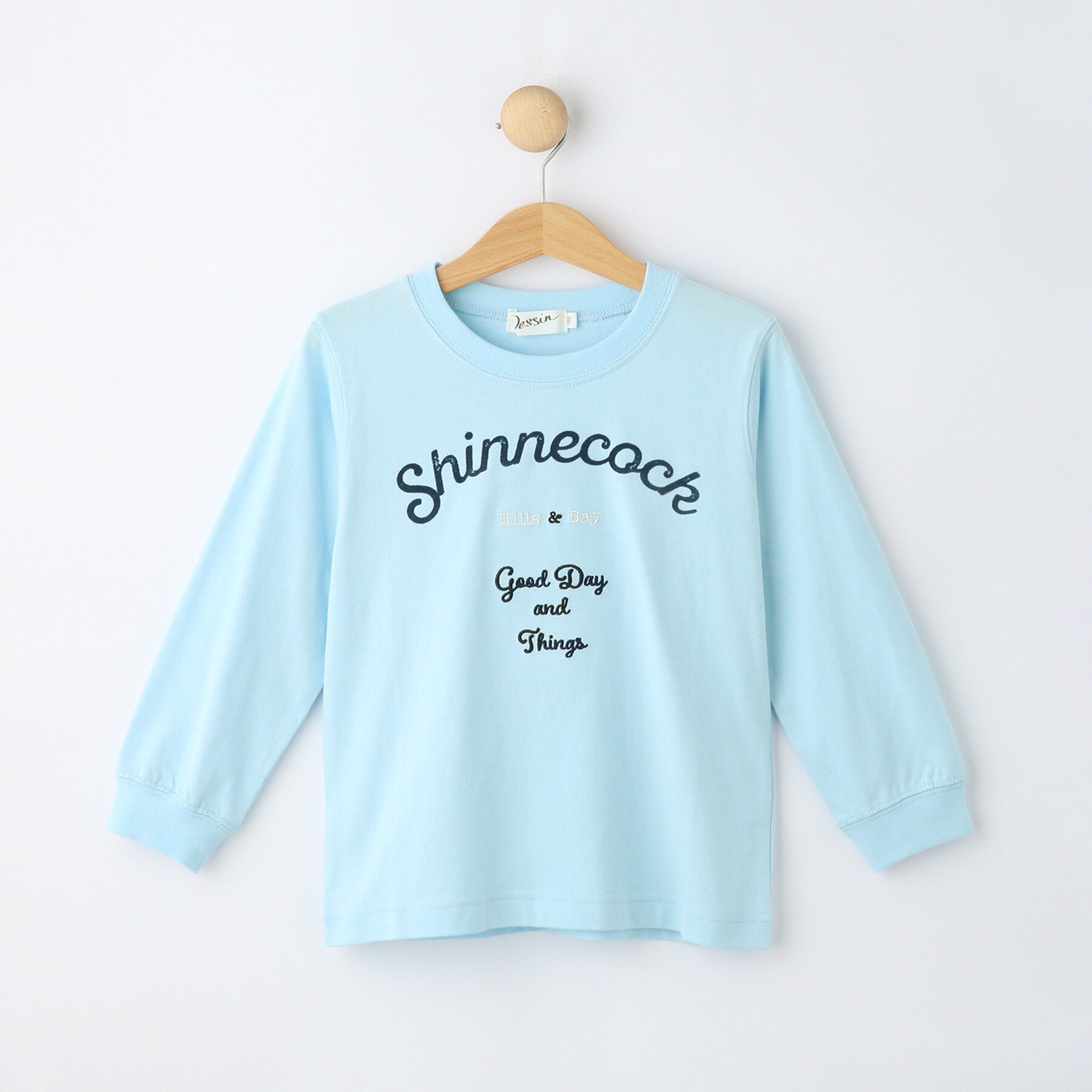 Dessin「オーガニックコットンロングTシャツ」|Tシャツ・カットソー|ブルー(091)