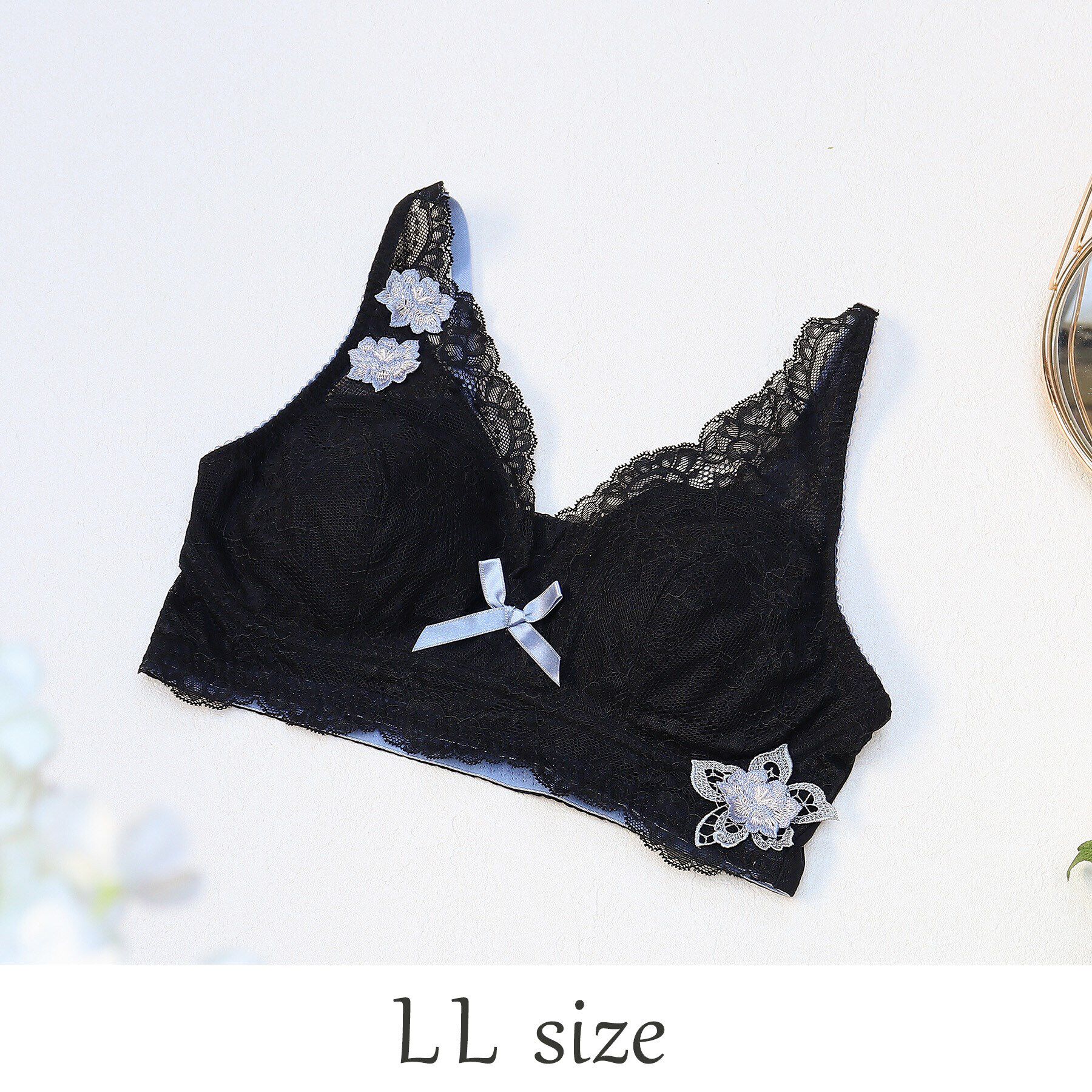 Risa Magli「ルアン おやすみブラ」|インナー|ブラック(019)