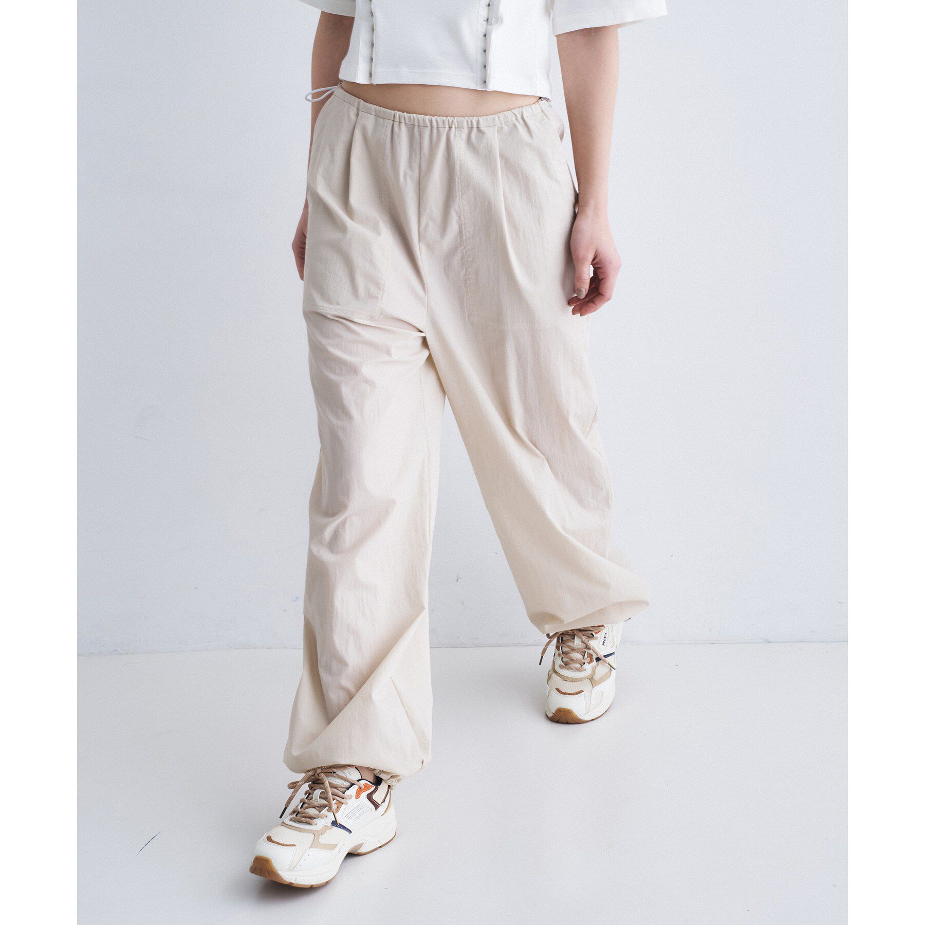 CODE A「drawcord utility pants」|その他|ライトベージュ(35