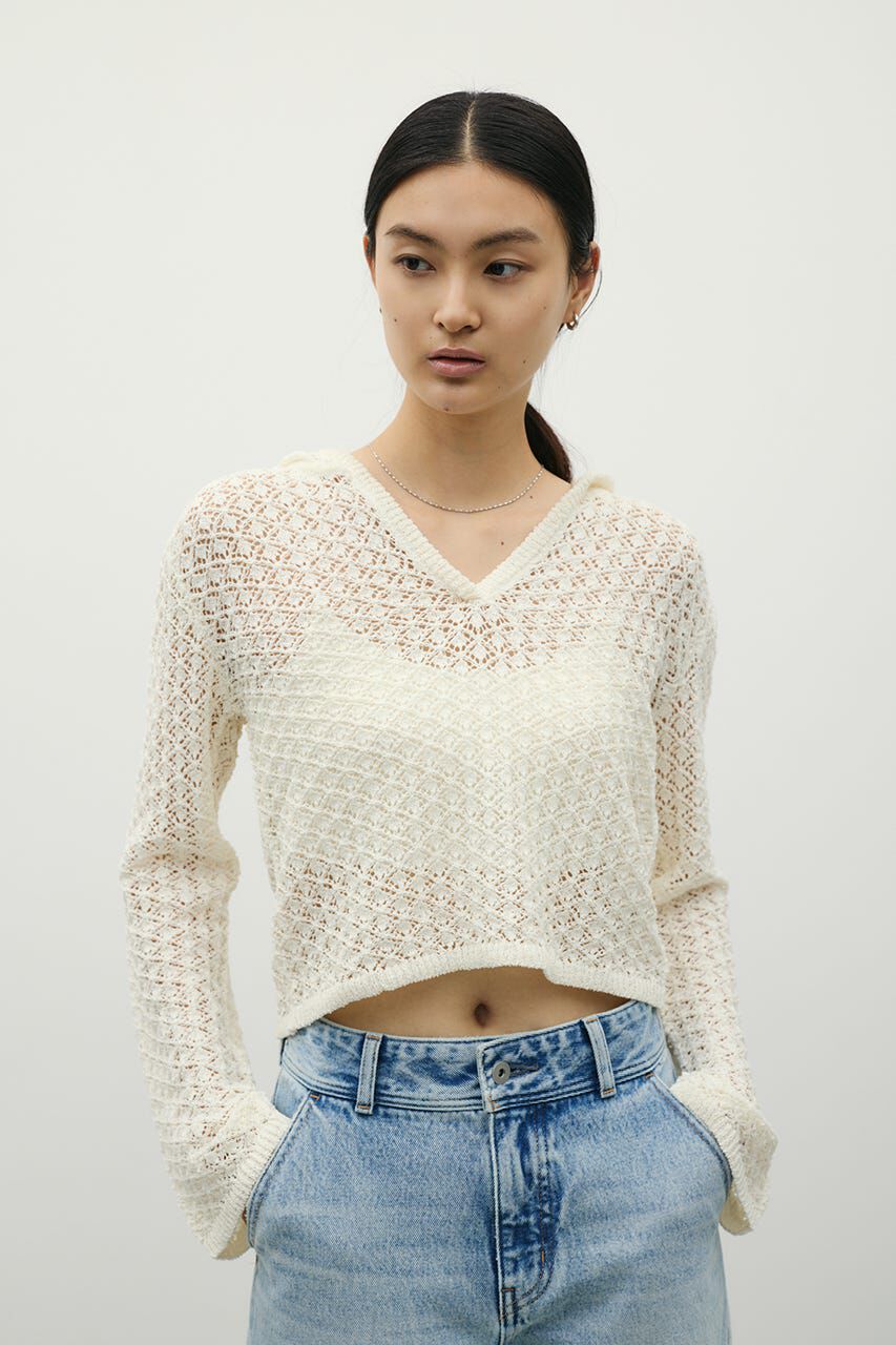 STYLEMIXER「アイレットレースフーディー」|ニット・セーター|