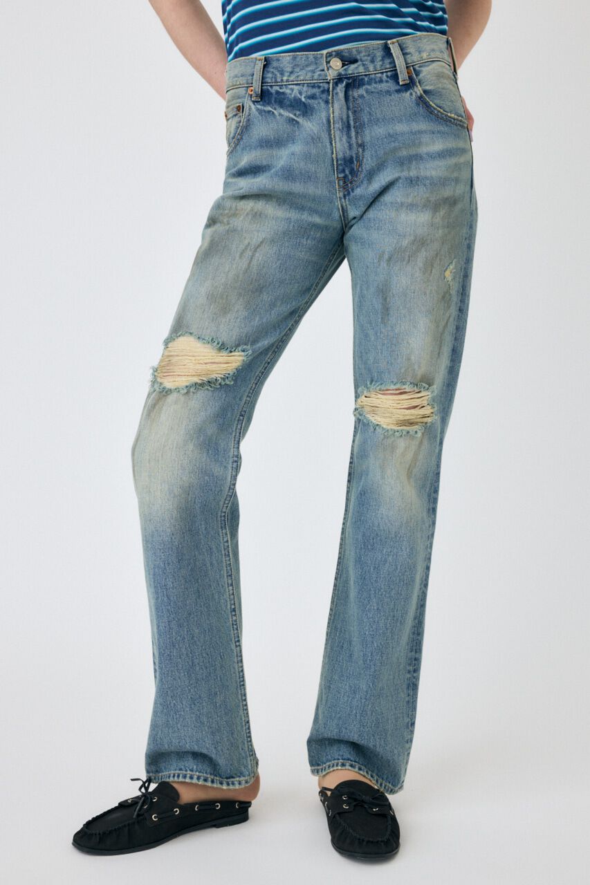 MOUSSY「BRUSHED STRAIGHT フレアデニム」|デニム|