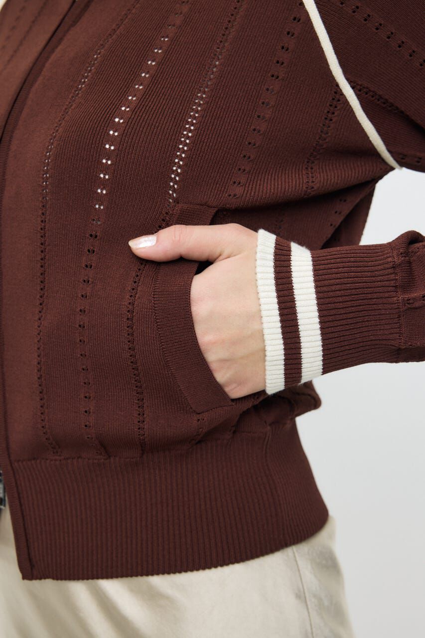 MOUSSY「MIX PATTERN KNIT TRACK トップス」|ニット・セーター|