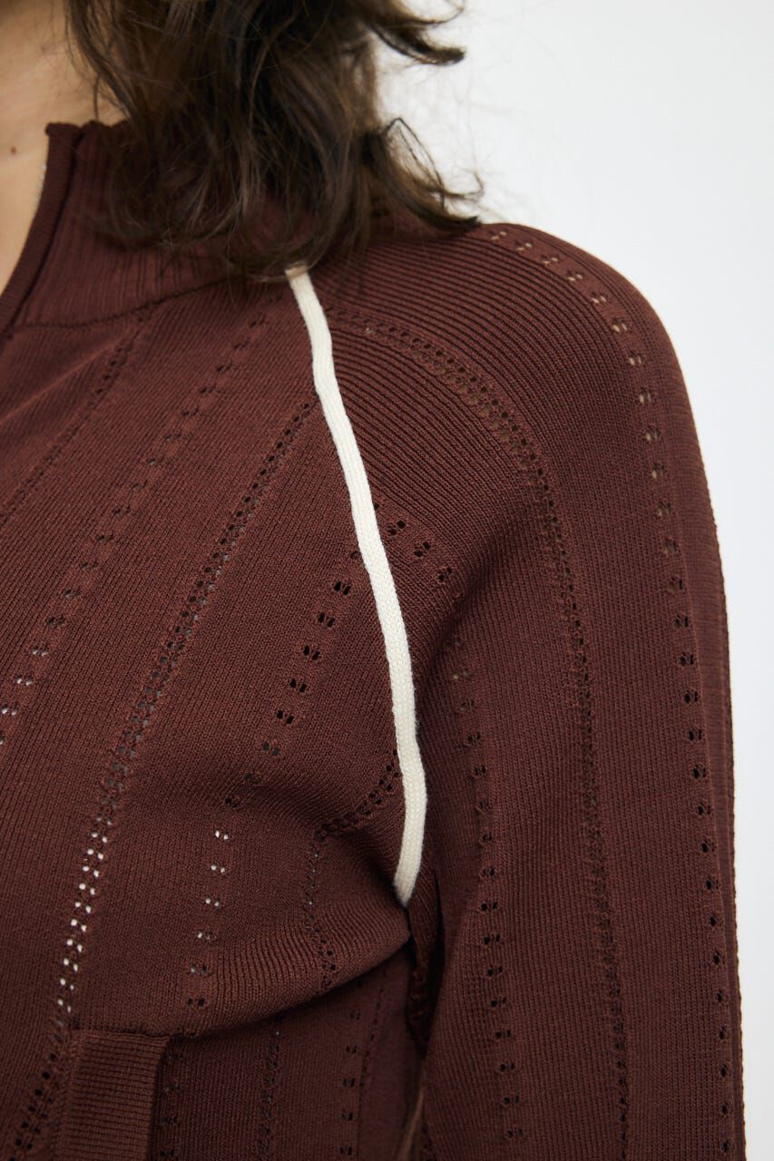 MOUSSY「MIX PATTERN KNIT TRACK トップス」|ニット・セーター|