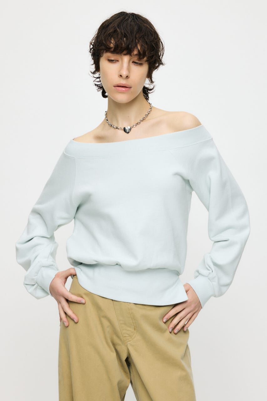 MOUSSY「SIDE SLIT OFF SHOULDER スウェット」|パーカー|