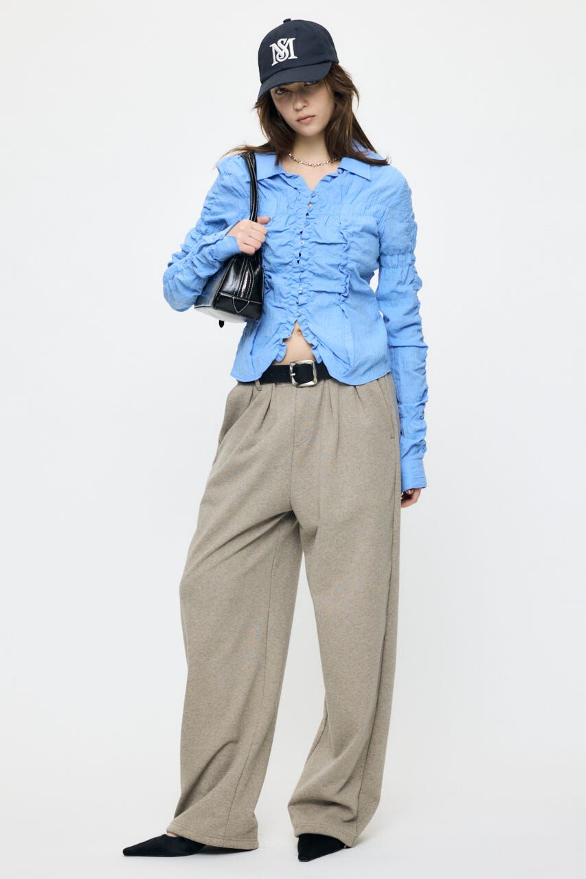 MOUSSY「BUTTON UP SHIRRING シャツ」|シャツ・ブラウス|