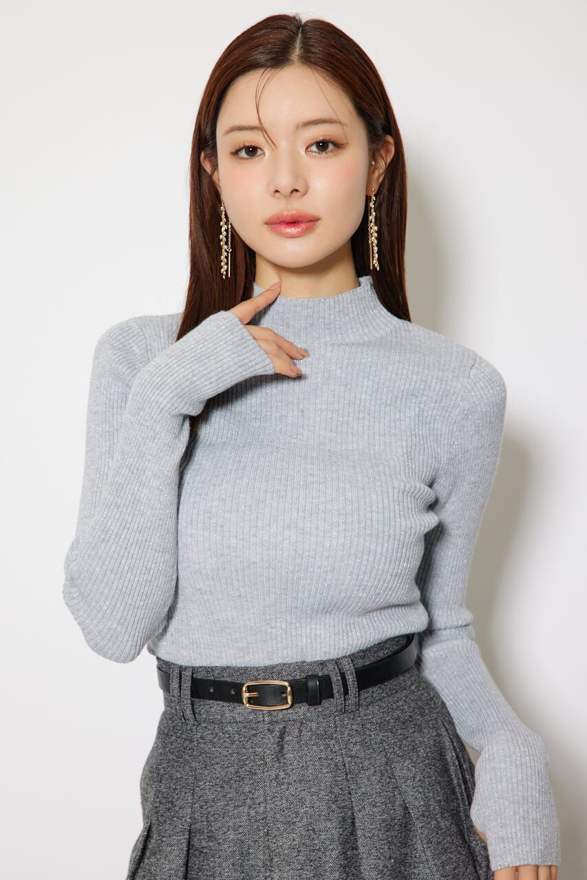 rienda「サムホール付きウォッシャブルハイネックニットトップス」|ニット・セーター|