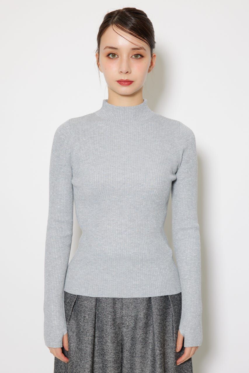 rienda「サムホール付きウォッシャブルハイネックニットトップス」|ニット・セーター|