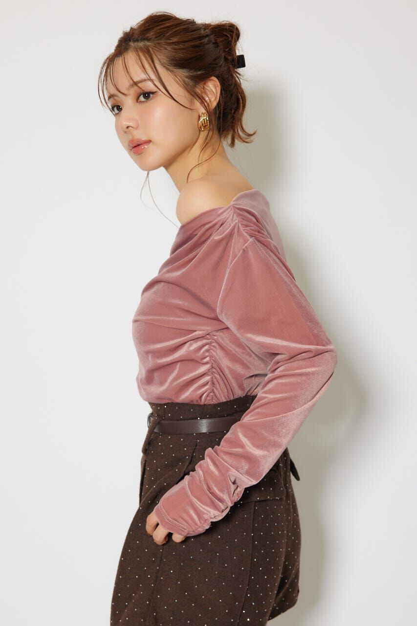 rienda「ソフティーカットオフショルトップス」|Tシャツ・カットソー|