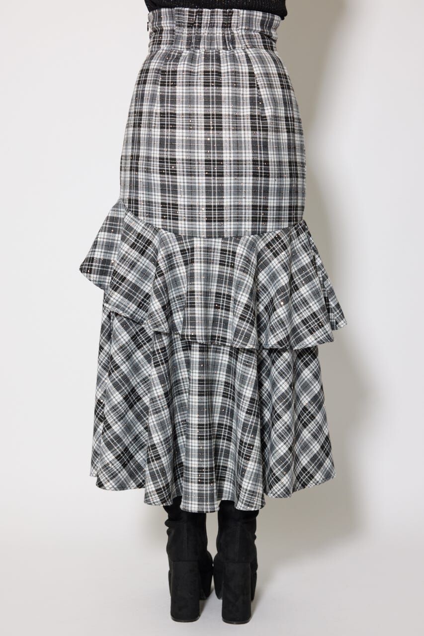 rienda「チェックフリルスリットスコートショートパンツ」|その他|