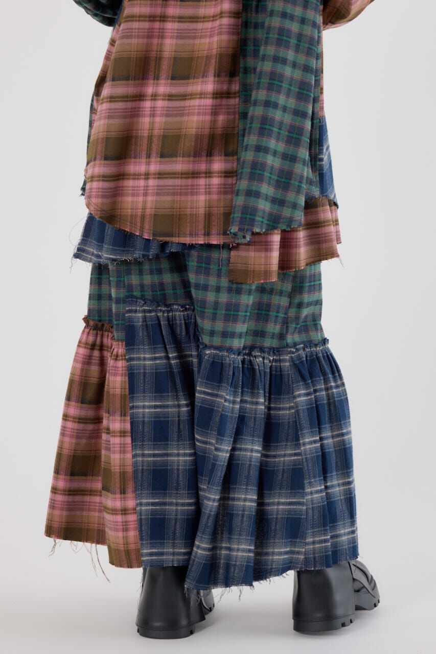 RODEO CROWNS「ランダムティアードチェックスカート」|スカート|