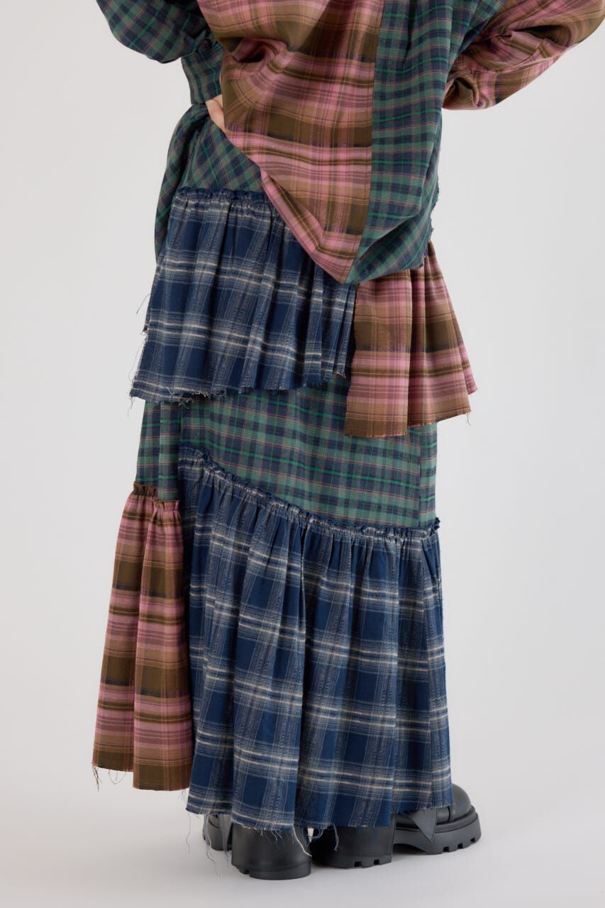 RODEO CROWNS「ランダムティアードチェックスカート」|スカート|
