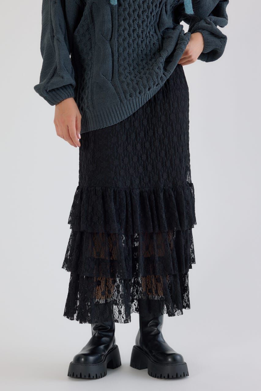 RODEO CROWNS「フリルティアードスカート」|スカート|BLK