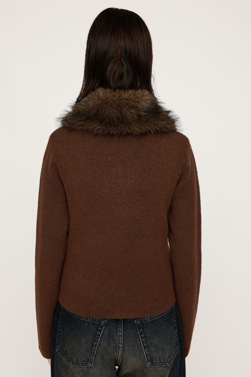 SLY「F／FUR COLLAR KNIT トップス」|その他|