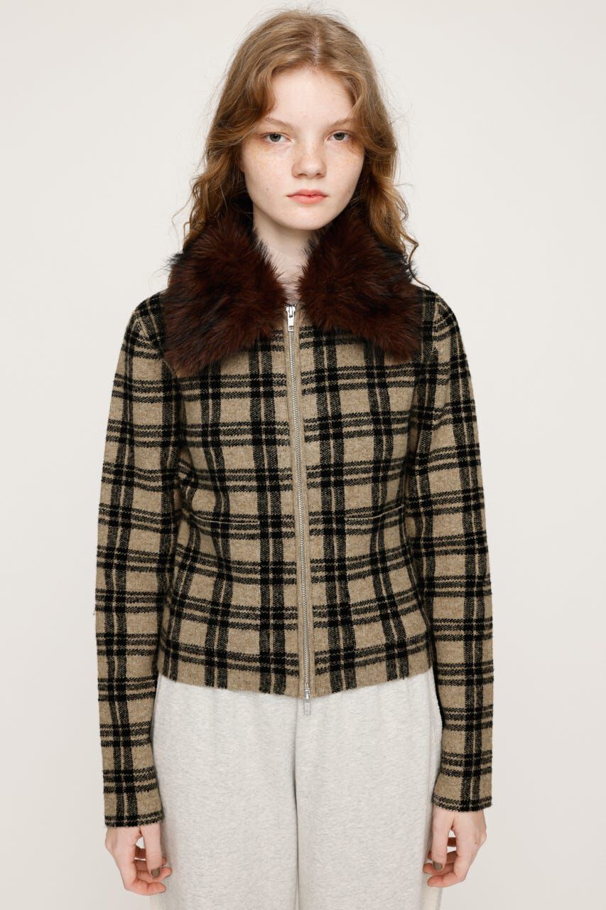 SLY「F／FUR COLLAR KNIT トップス」|その他|