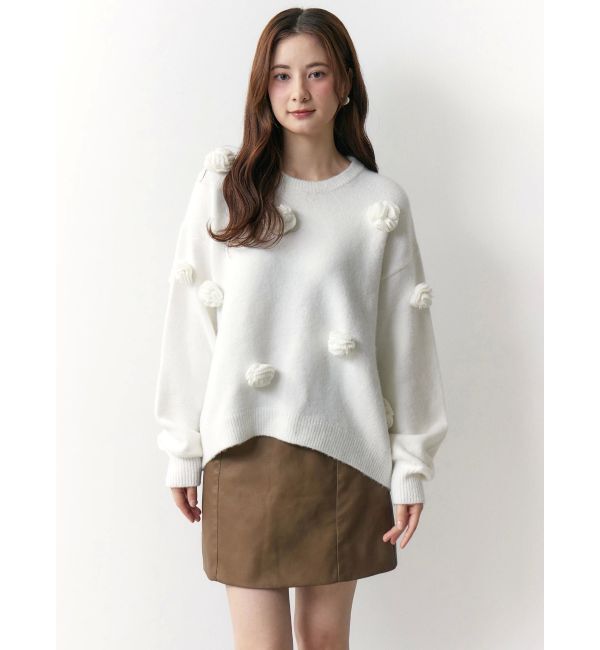 CALNAMUR「バラモチーフニット」|ニット・セーター|