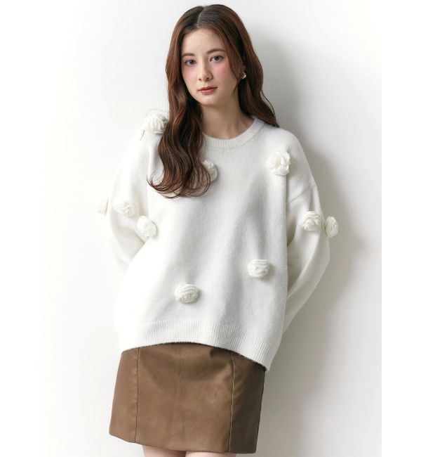 CALNAMUR「バラモチーフニット」|ニット・セーター|