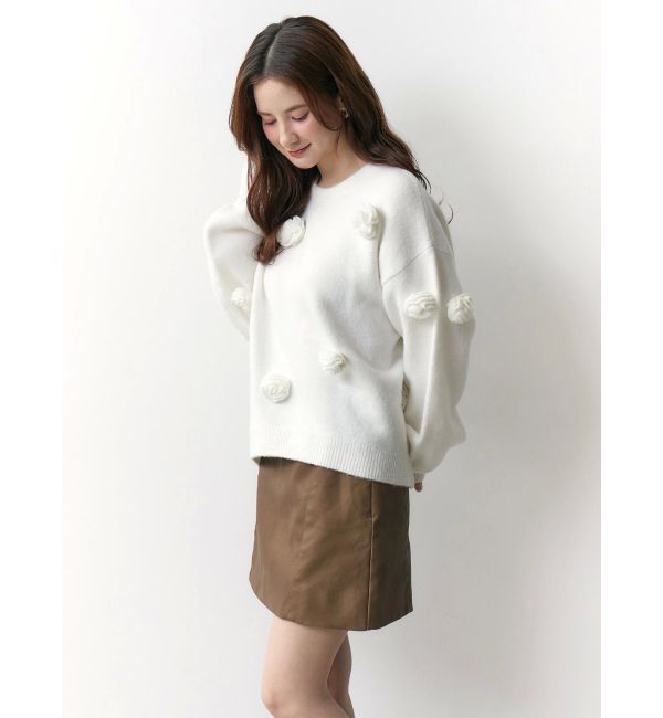 CALNAMUR「バラモチーフニット」|ニット・セーター|