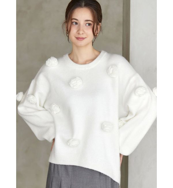 CALNAMUR「バラモチーフニット」|ニット・セーター|