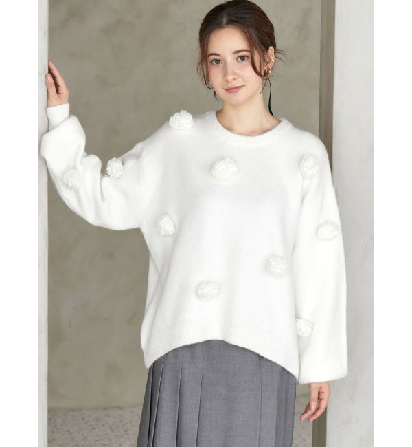 CALNAMUR「バラモチーフニット」|ニット・セーター|