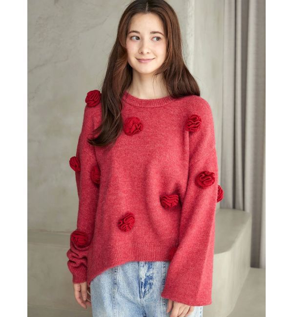 CALNAMUR「バラモチーフニット」|ニット・セーター|