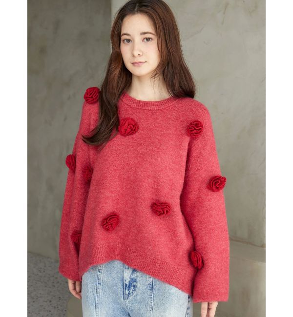 CALNAMUR「バラモチーフニット」|ニット・セーター|