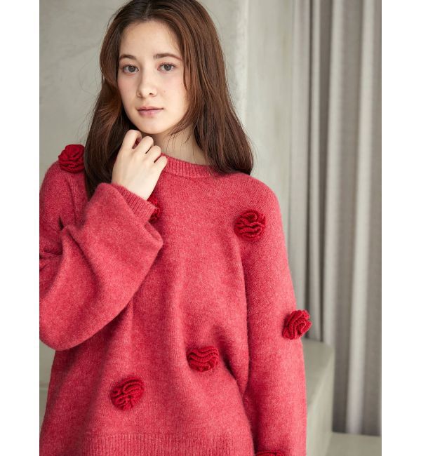 CALNAMUR「バラモチーフニット」|ニット・セーター|