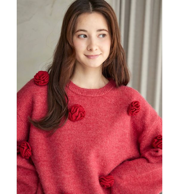 CALNAMUR「バラモチーフニット」|ニット・セーター|