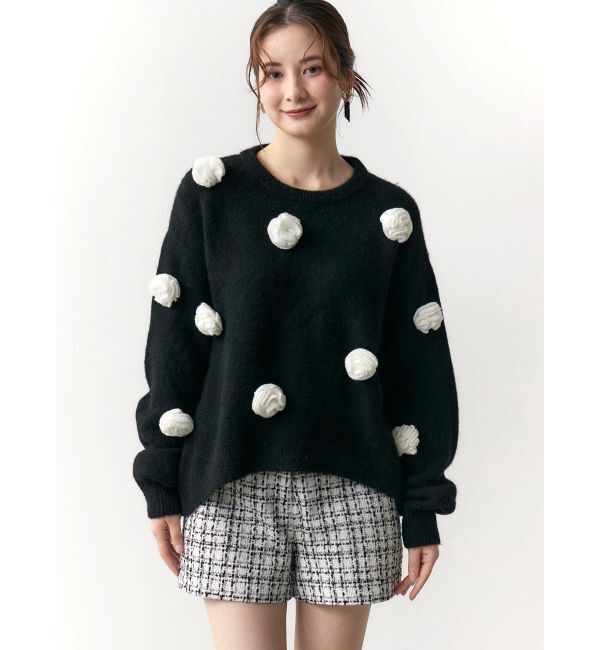 CALNAMUR「バラモチーフニット」|ニット・セーター|