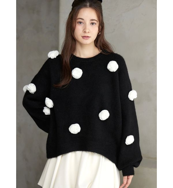 CALNAMUR「バラモチーフニット」|ニット・セーター|