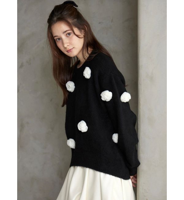 CALNAMUR「バラモチーフニット」|ニット・セーター|