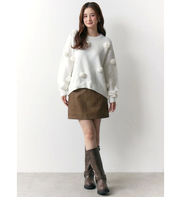 CALNAMUR「バラモチーフニット」|ニット・セーター|