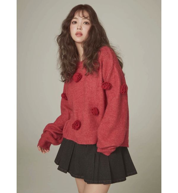 CALNAMUR「バラモチーフニット」|ニット・セーター|