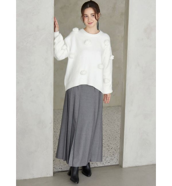 CALNAMUR「バラモチーフニット」|ニット・セーター|