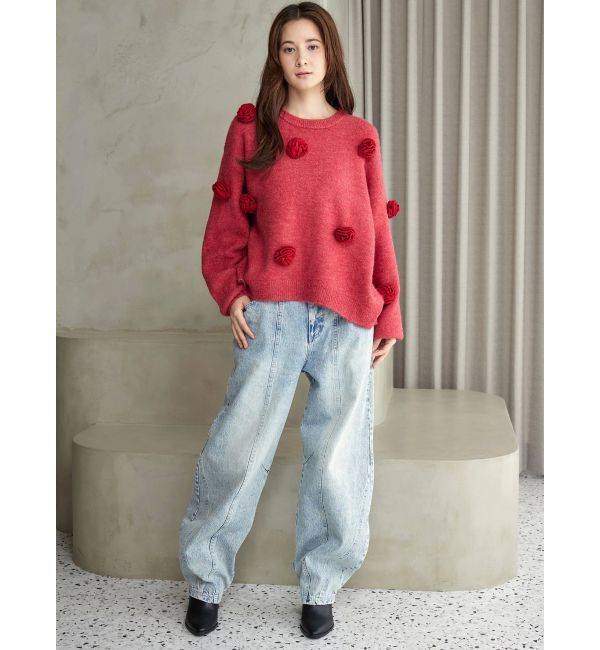 CALNAMUR「バラモチーフニット」|ニット・セーター|