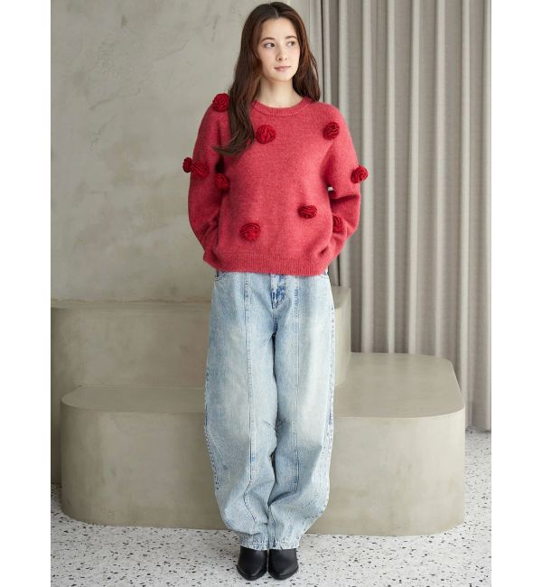 CALNAMUR「バラモチーフニット」|ニット・セーター|