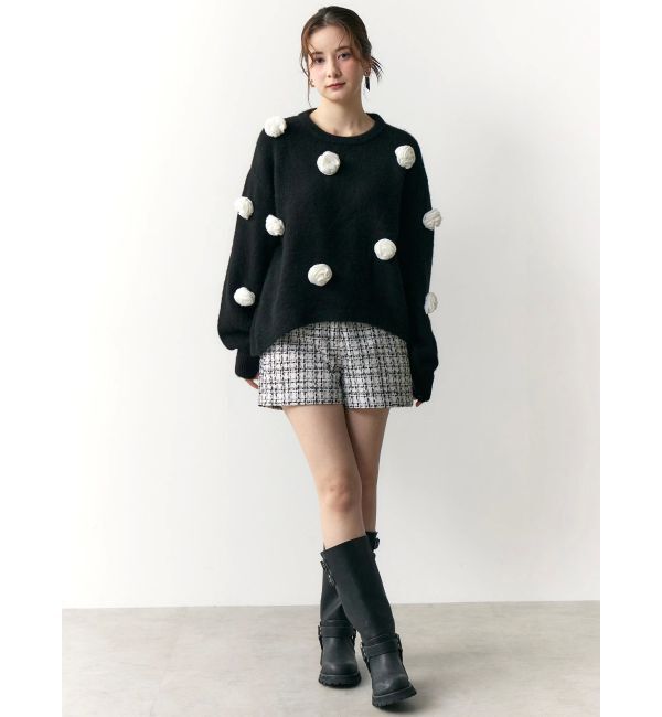 CALNAMUR「バラモチーフニット」|ニット・セーター|