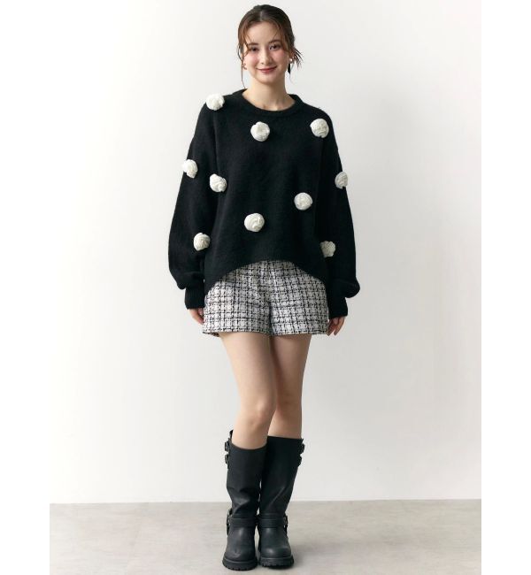 CALNAMUR「バラモチーフニット」|ニット・セーター|